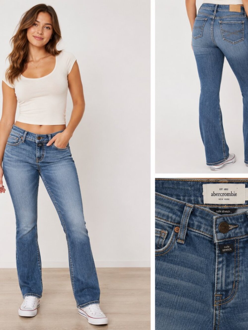 Abercrombie Maddie Cute Stretch Jeans Woman's Size 16 Blue Denim
